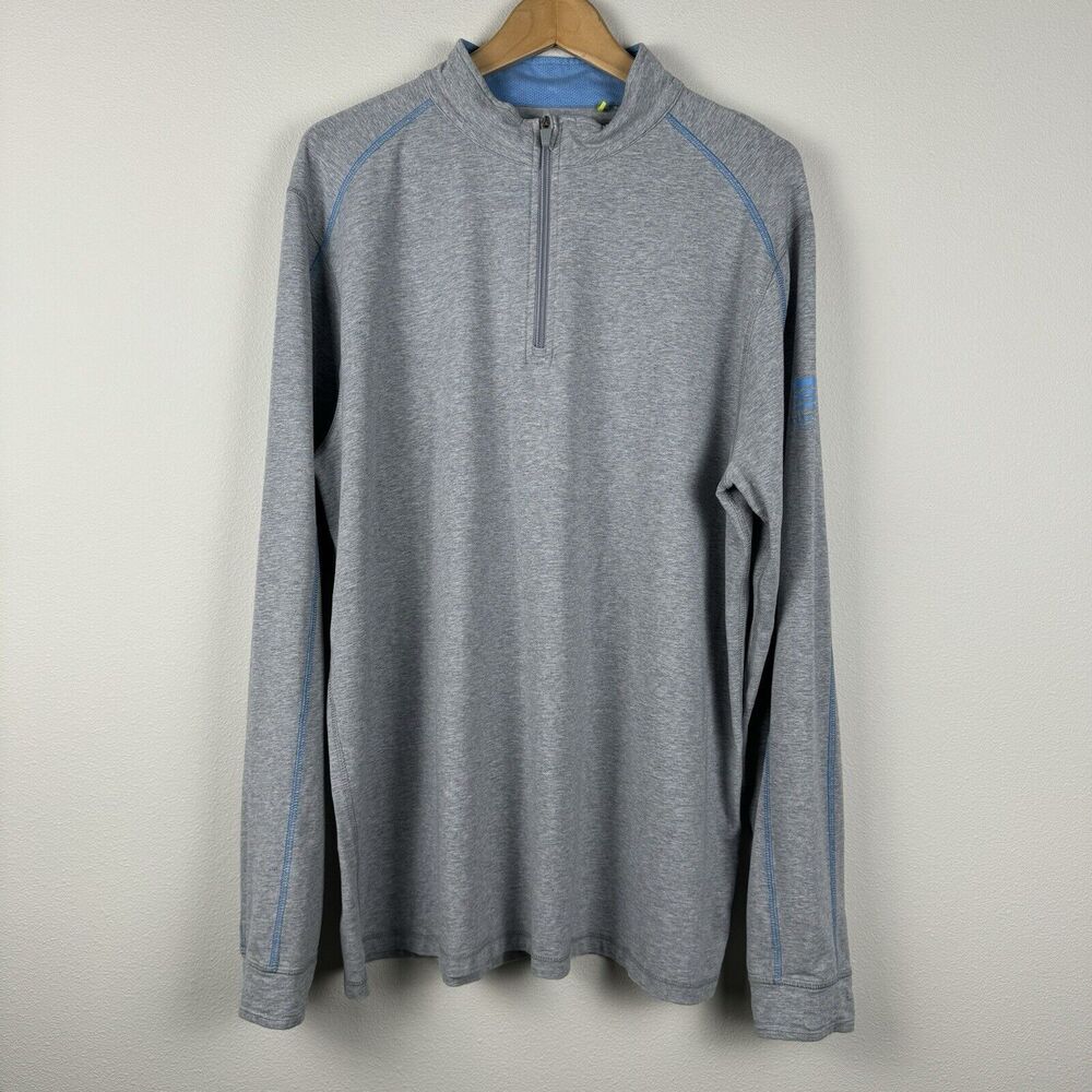 Tasc Performance 1/4 Zip Pullover Sweatshirt Men's XL Grey Lightweight Bamboo